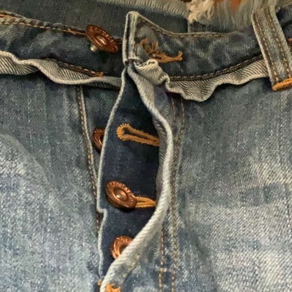 Band of Gypsies jean mini skirt with frayed hem. Size 28 - Picture 8 of 8